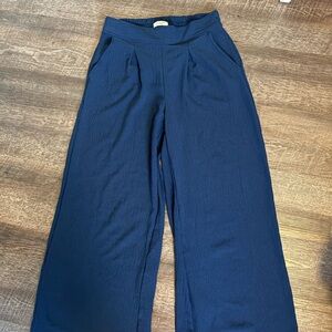 Max Studio Wide-Leg Navy Pants